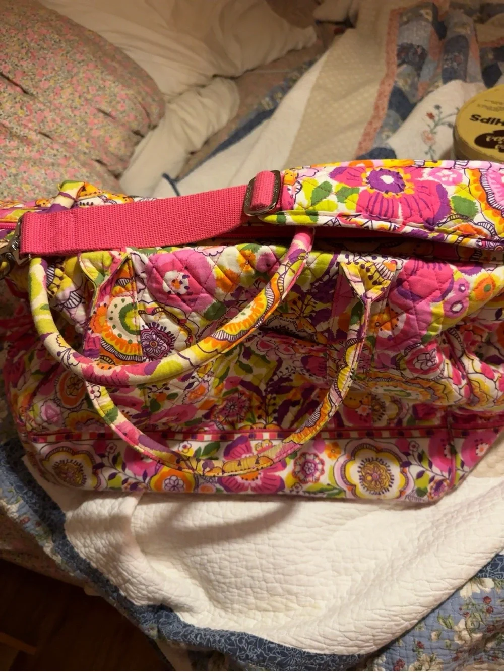 Retired 2003 Vera Bradley Bright petal pink Carry All